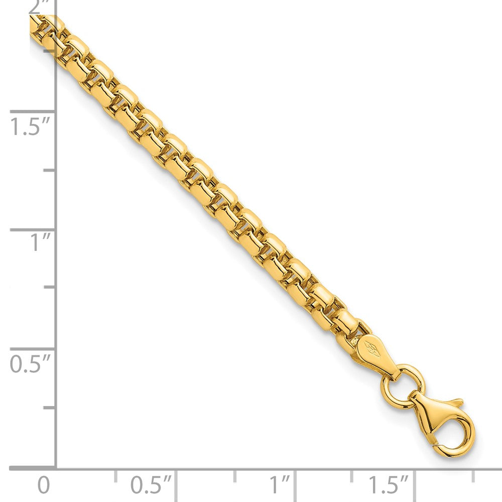 14K Gelbgold Poliert 3.5mm Abgerundet Venezianer Kette Herren Armband