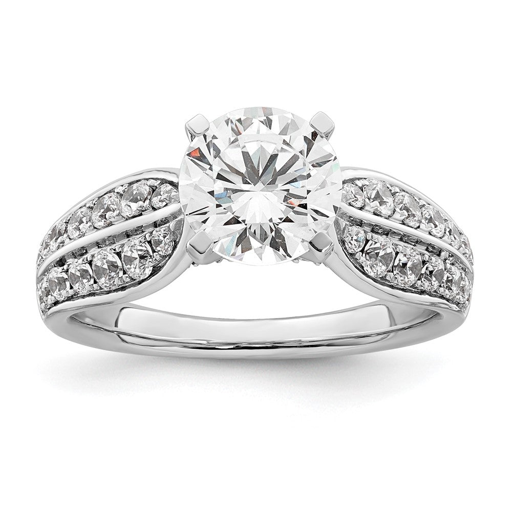 14K Weißgold Verlobungsring mit 2 1/8K rund geschliffenen, zertifizierten, im Labor gezüchteten Diamanten, VS/SI+ G+
