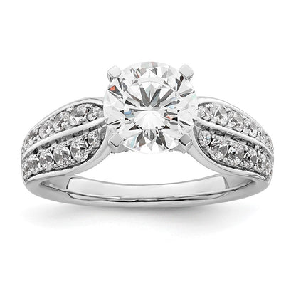 14K Weißgold Verlobungsring mit 2 1/8K rund geschliffenen, zertifizierten, im Labor gezüchteten Diamanten, VS/SI+ G+