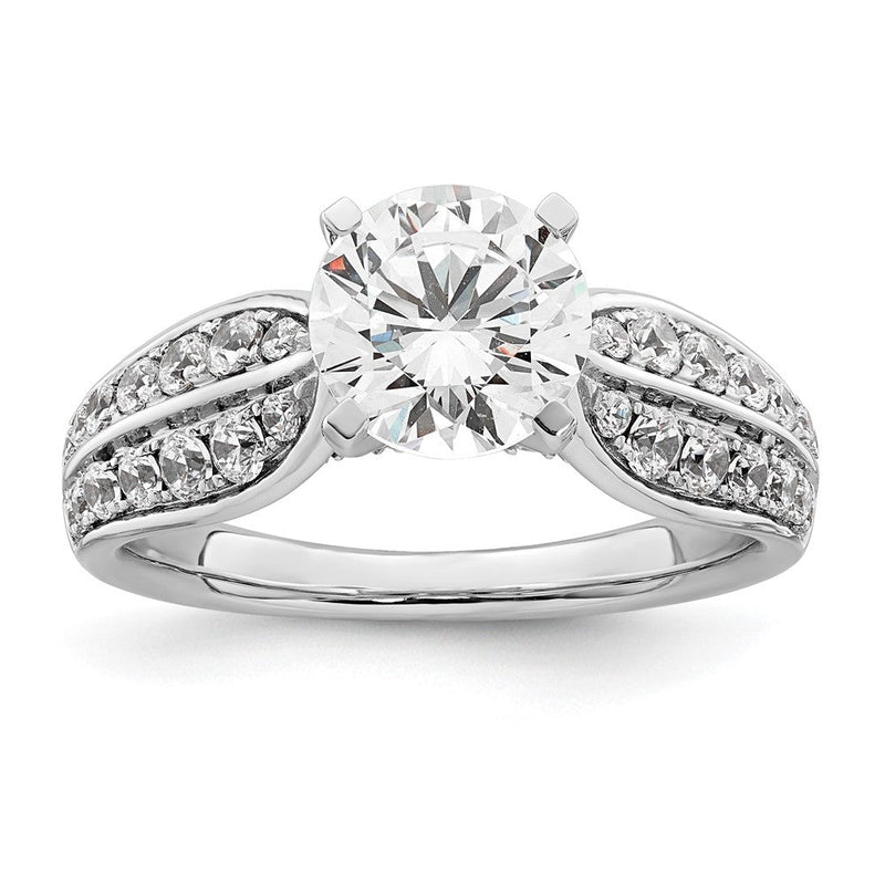 14K Weißgold Verlobungsring mit 2 1/8K rund geschliffenen, zertifizierten, im Labor gezüchteten Diamanten, VS/SI+ G+