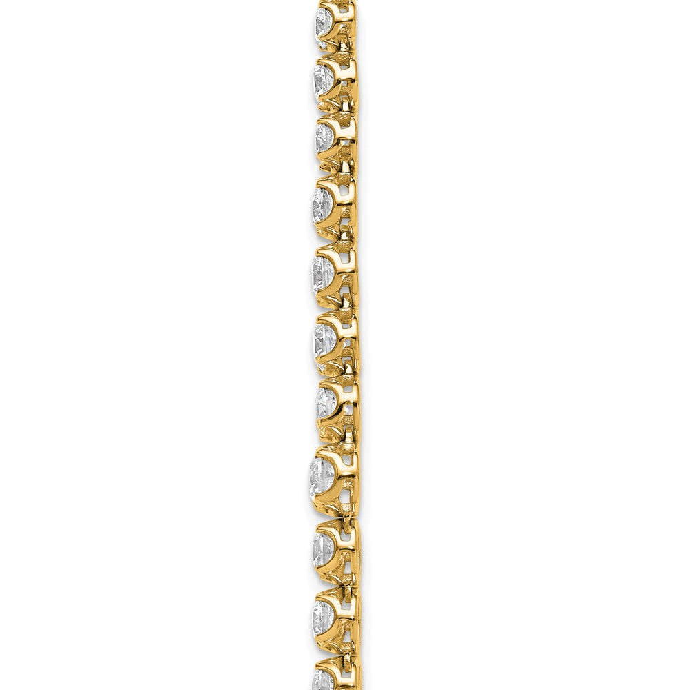 14K Gelbgold 11 1/15 Karat Im Labor Gezüchtet Diamant Vs+ F+ Komplett Rund 20 Zoll Abgestuft Tennis Halskette
