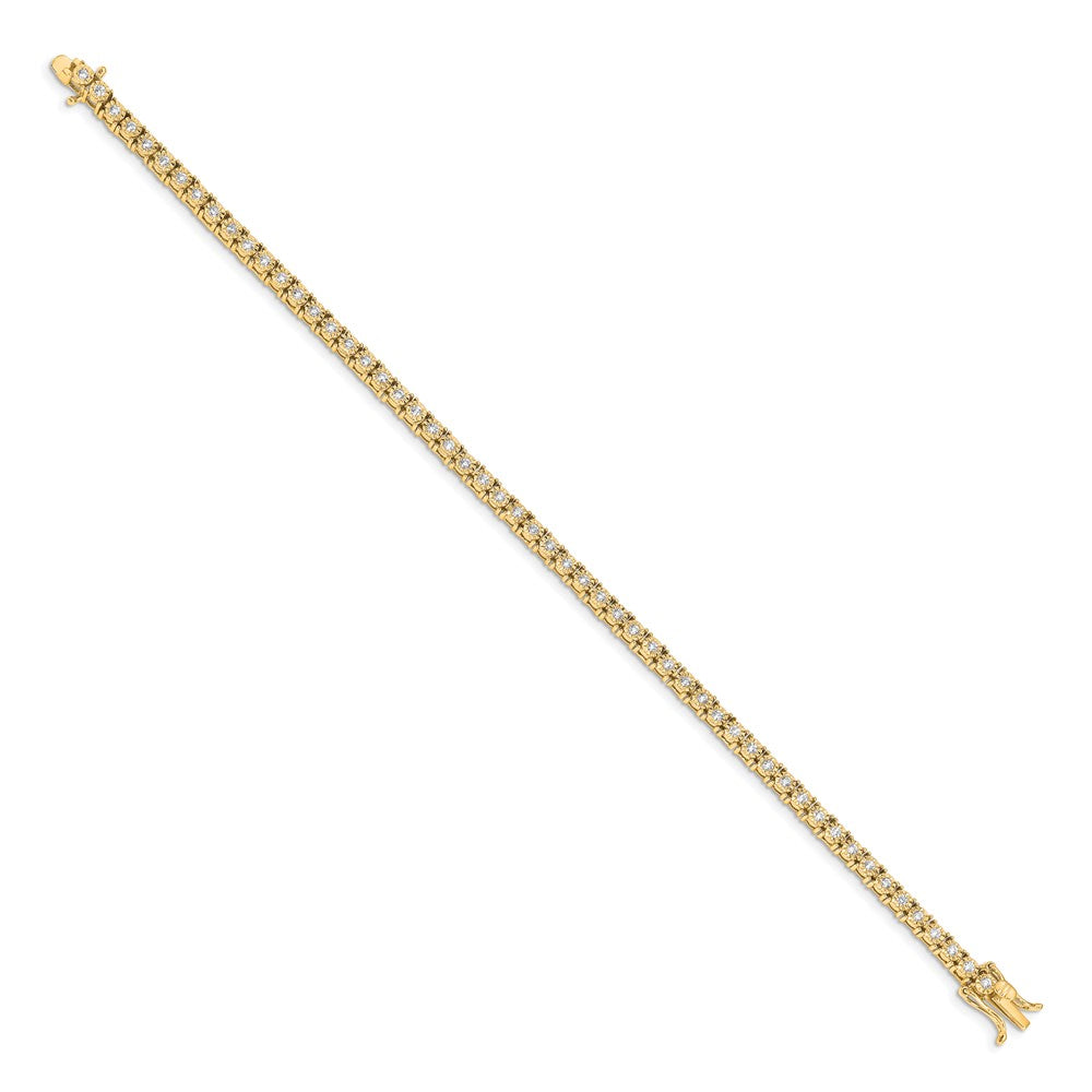 14K Gelbgold Komplett 1 Karat Diamant Illusion Setting 7 Zoll Tennis Armband