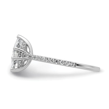 14K Weißgold 1 3/8K Zertifizierter Laborgezüchteter Diamant VS+ F+ Marquise Komplett-Solitär mit Flair Verlobungsring