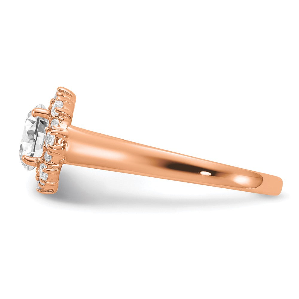True Origin 14K Roségold 0,25K Labor-gezüchteter Diamant VS+ F+ Semi-Mount Rund Halo Verlobungsring