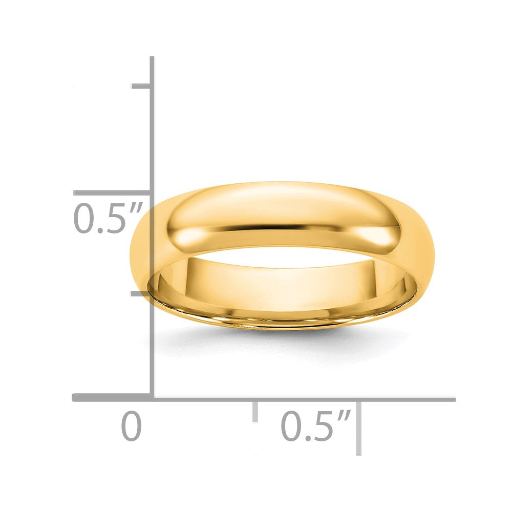 14K Gelbgold 4,5 mm leichter Ehering mit Komfort-Passform