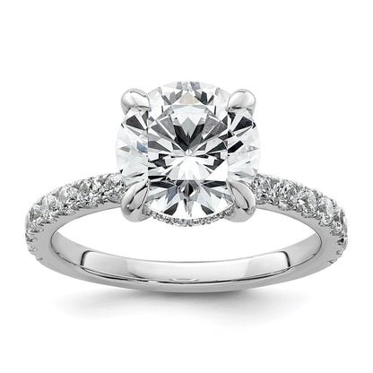 14K Weißgold Verlobungsring mit Solitär und Flair, 3,5K zertifizierter im Labor gezüchteter Diamant VS/SI+ G+ im Rundschliff