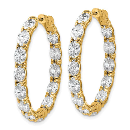 14K Gelbgold zertifizierte Creolen mit Diamanten im Oval- und Rundschliff innen und außen, VS/SI FGH