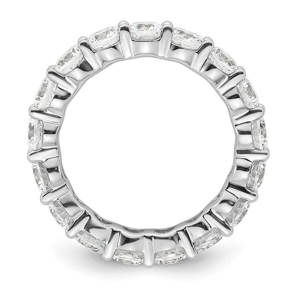 14K Weißgold Poliert Größe 5.5 Shared Krappen 3 Karat Diamant Komplett Memoire Ehering Ring