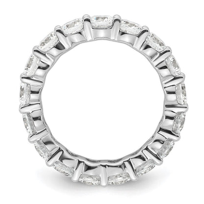 14K Weißgold Poliert Größe 5.5 Shared Krappen 3 Karat Diamant Komplett Memoire Ehering Ring
