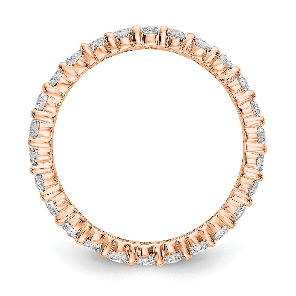 14K Roségold 1.5ct Shared Krappen Diamant Memoire Ehering Ring
