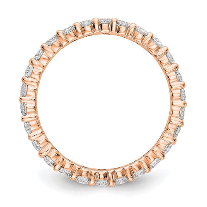 14K Roségold 1.5ct Shared Krappen Diamant Memoire Ehering Ring