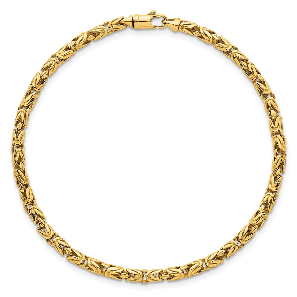 14K Gelbgold Poliert 3mm Abgerundet Byzantiner Glieder Gliederarmband