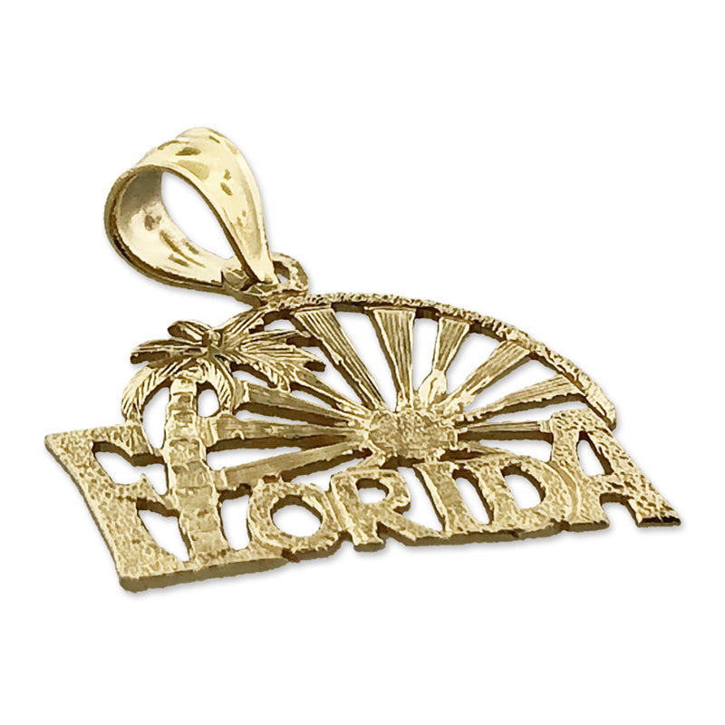 14K Gold "Ich liebe Florida"-Charm mit Palmen