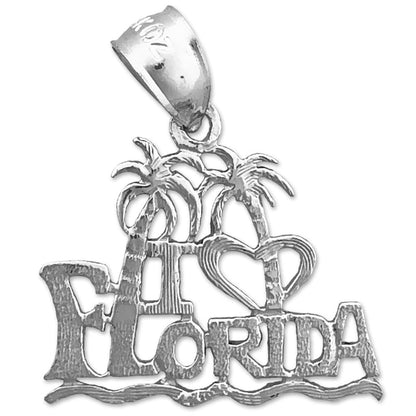 14K Gold "Ich liebe Florida"-Charm mit Palmen