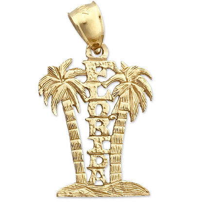 14K Gold Florida mit Palmen Charm