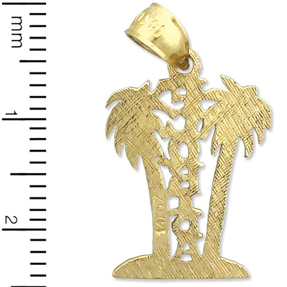 14K Gold Florida mit Palmen Charm