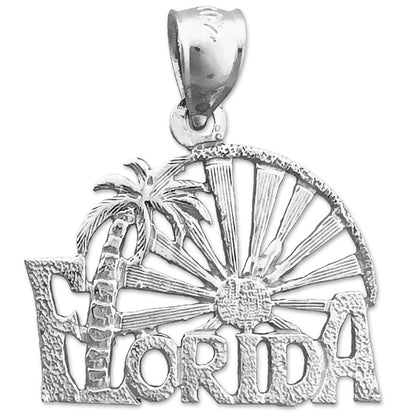 14K Gold Florida Palmen-Sonnenuntergang-Charm