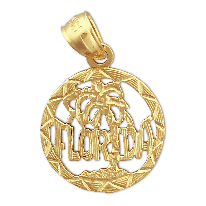 14K Gold Florida im Kreis Charm