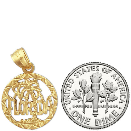 14K Gold Florida im Kreis Charm