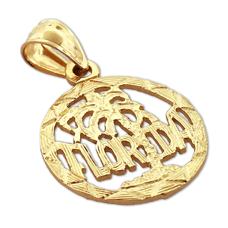 14K Gold Florida im Kreis Charm