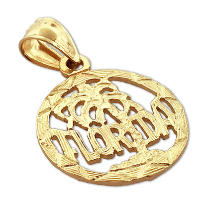 14K Gold Florida im Kreis Charm