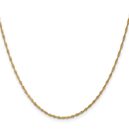 14K 1.3mm Singapurkette Halskette