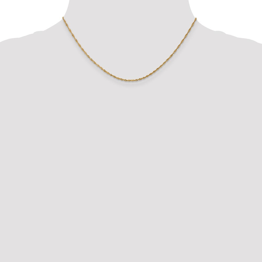 14K 1.3mm Singapurkette Halskette