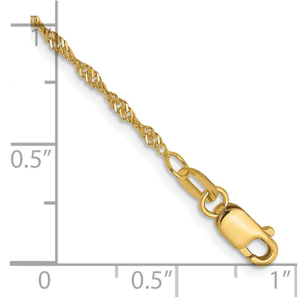 14K 1.3mm Singapurkette Gliederarmband