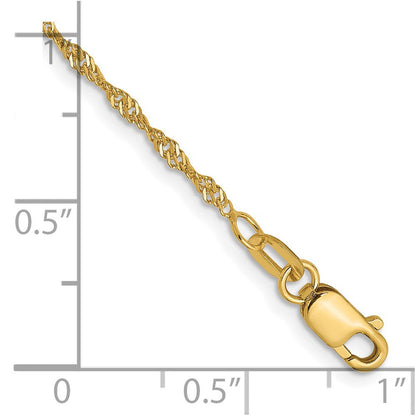 14K 1.3mm Singapurkette Gliederarmband