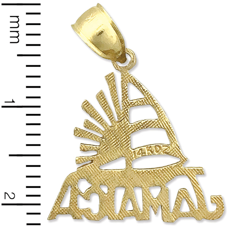 14K Gold Charm Jamaika-Segelboot-Sonnenuntergang