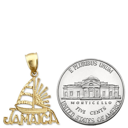 14K Gold Charm Jamaika-Segelboot-Sonnenuntergang