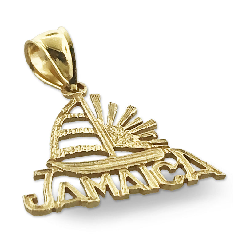 14K Gold Charm Jamaika-Segelboot-Sonnenuntergang