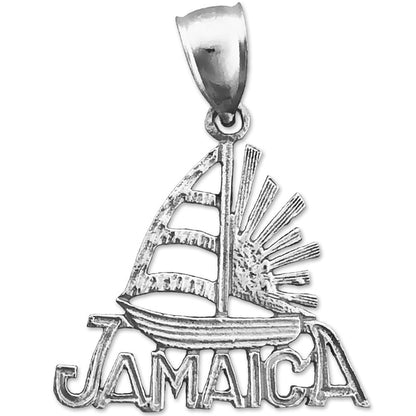 14K Gold Charm Jamaika-Segelboot-Sonnenuntergang