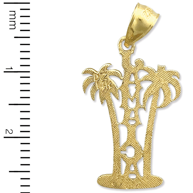 14K Gold Jamaika mit Palmen Charm