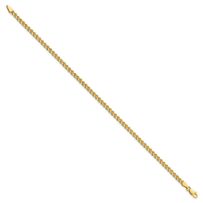 14K Gelbgold 3.0mm Breit Diamantiert Doppelt Kordel Gliederarmband