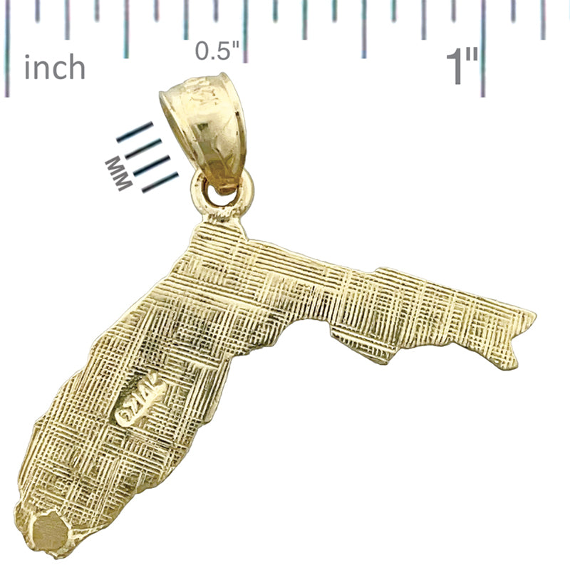 14K Gold Florida-Landkarten-Anhänger