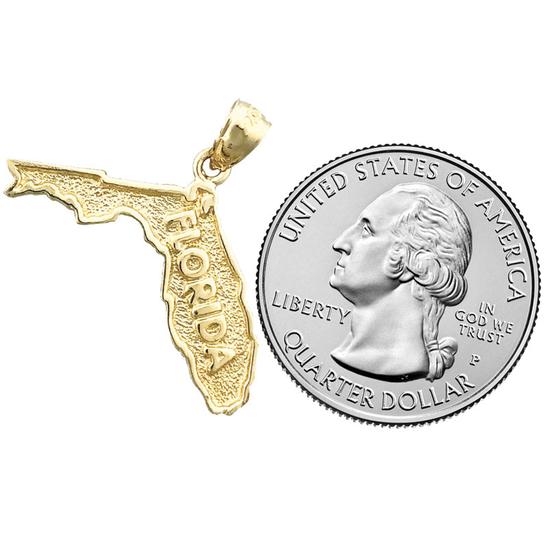 14K Gold Florida-Landkarten-Anhänger