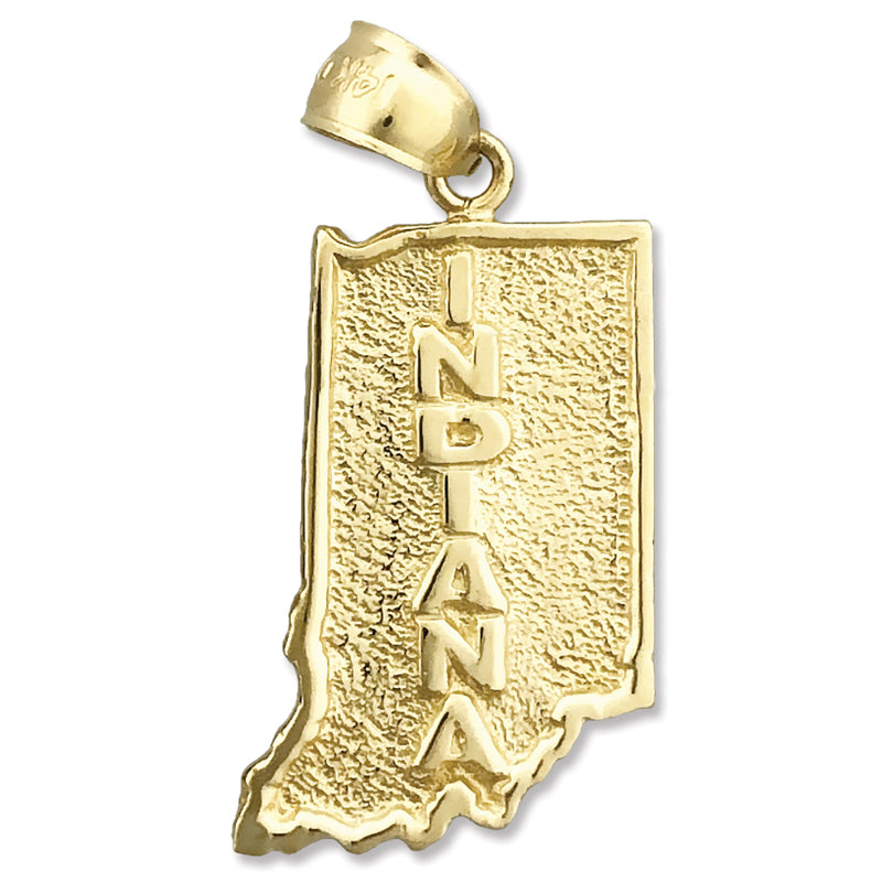 14K Gold Indiana Bundesstaat-Karte Charm