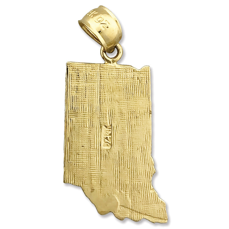 14K Gold Indiana Bundesstaat-Karte Charm