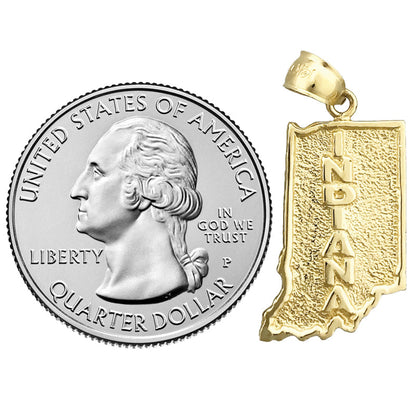14K Gold Indiana Bundesstaat-Karte Charm