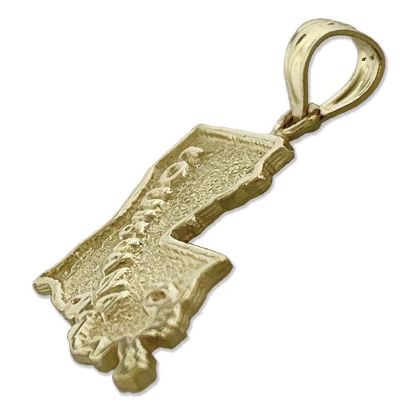 Louisiana-Bundesstaatskarte-Anhänger aus 14K Gold