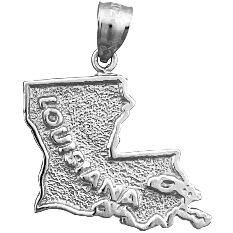 Louisiana-Bundesstaatskarte-Anhänger aus 14K Gold