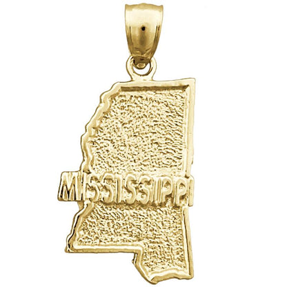 14K Gold Mississippi-Bundesstaatskarte-Charm