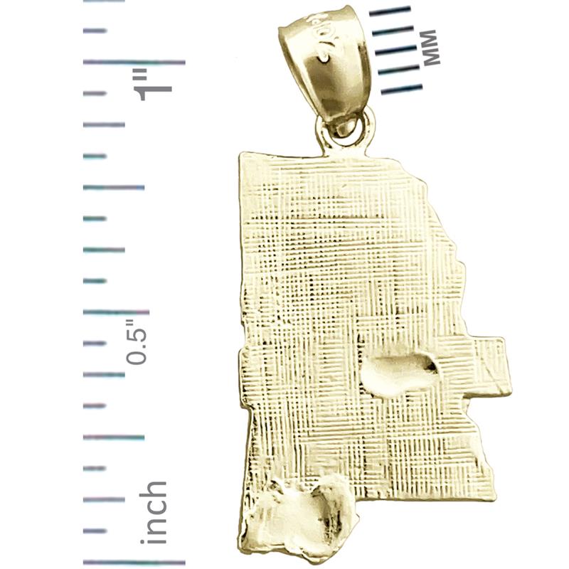 14K Gold Mississippi-Bundesstaatskarte-Charm