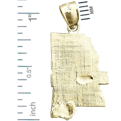 14K Gold Mississippi-Bundesstaatskarte-Charm