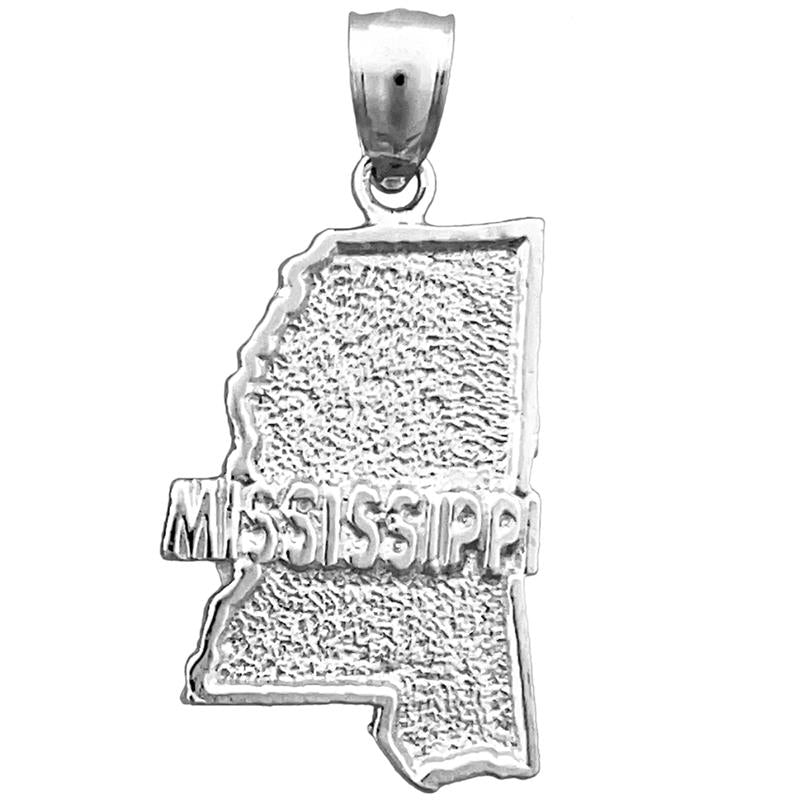 14K Gold Mississippi-Bundesstaatskarte-Charm
