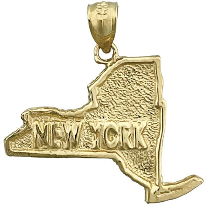 14K Gold New York State Karten-Anhänger