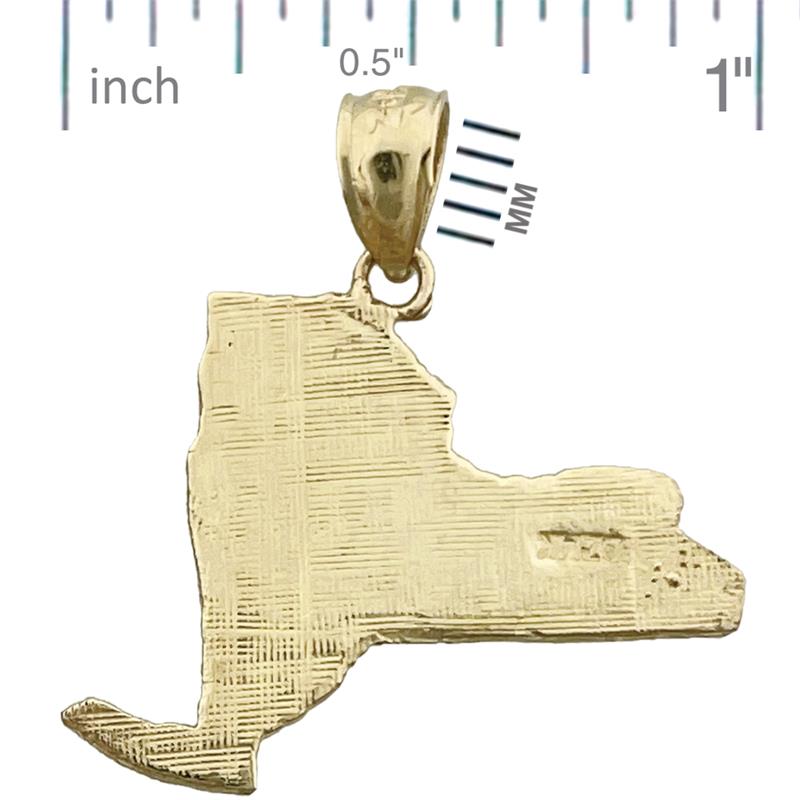14K Gold New York State Karten-Anhänger