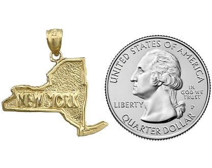 14K Gold New York State Karten-Anhänger