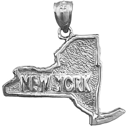 14K Gold New York State Karten-Anhänger